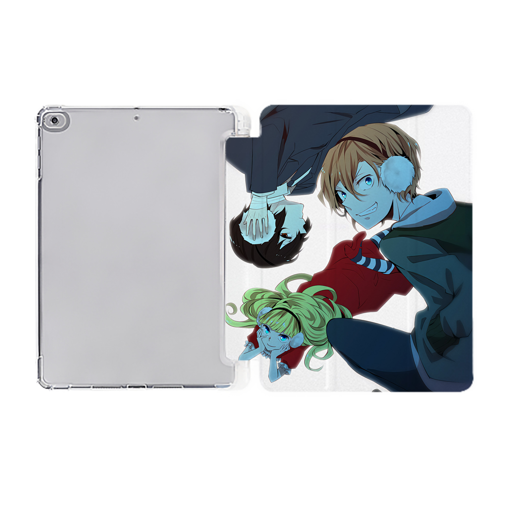 （画像用） 文豪ストレイドッグス Bungo Stray Dogs IPad ケース ペン収納付き 三つ折りスタンド PUレザー×シリコン 対応機種9.5/10.5/10.9インチ